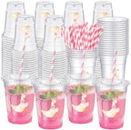 Jingmore 100 Pcs 50 Pcs One Silly Goose Plastic Cups, 16 oz, Pink by Jingmore