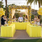 HB HBB MAGIC Yellow Table Cloth Spandex Table Covers 6ft Fitted Tulle Tablecloth Rectangular Desk Skirt Stretch Table Cloths Covers Party Banquet Birthday Baby Shower Wedding Table Cloth, 2 Pack - Image 6