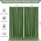 Shillance 30x10ft Olive Green Backdrop Curtains with Lights Photo Drapes Wrinkle Free Fabric Backdrop Curtain for Wedding Birthday Party Baby Shower Bridal Shower Home Party Background Decorations - Image 5