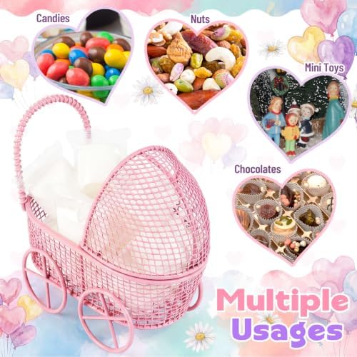Threehoney 12 Pcs Baby Shower Mini Carriage Decoration, Multicolor - Image 3