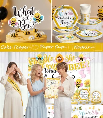 What Will Baby Bee Gender Reveal Decorations,Serves 25 Guests - Image 5