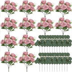 12 Bundles Dusty Pink Artificial Peonies Silk Flowers Bulk - Image 2