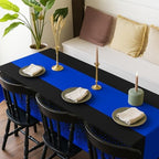 2in1 Disposable Plastic Tablecloths 54" x 108" Black and Blue Dot Kitchen Table Cloth Rectangle Table Cover for Wedding Birthday Baby Shower Anniversary Christmas Graduation (Black/Blue, 16 Pack) - Image 4