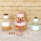 NPPLUS 3 Pcs Acrylic Round Cake Stand with Lid, Clear Fillable Cake Tier - Image 6