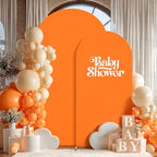 Orange Arch Backdrop Cover 2 Set - 7.2FT, 6FT Spandex Fitted Wedding Arch Stand Covers Round Top Chiara Arch Backdrop Stands Cover for Birthday Parties Banquet Photo Background Decoration - Image 7