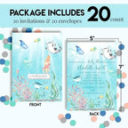 Amanda Creation Custom Baby Shower Invites Underwater Baby Shower Invitations 20 5x7 Custom Personalized Invites With Envelopes - Image 4