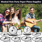 200Pcs Musical Note Plates Napkins Music Notes Themed Party Tableware Set Baby Shower Dinnerware Disposable Music Dessert Plates for Concert Birthday Party Baby Shower Decor Supplies Serve 50 - Image 6