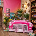 Wesiti 1 Set Large 1950s Photo Prop Party Decoration Convertible Cardboard Cutout Standup Havana Nights Party Decoration 50s Photo Backdrop Decor for Havana Night 50s Parties Supply(Rose Red,Retro) - Image 6