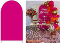 Hot Pink Arched Covers Backdrop for Birthday Party Decorations Stretchy Photography Background Wedding Banquet Bridal Baby Shower Decor Props NP-376-2.5x6ft by Iydamc