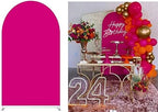 Hot Pink Arched Covers Backdrop for Birthday Party Decorations Arched Backdrop Stand Cover Wedding Banquet Bridal Baby Shower Decor Props NP-376-3x6.5ft by Iydamc