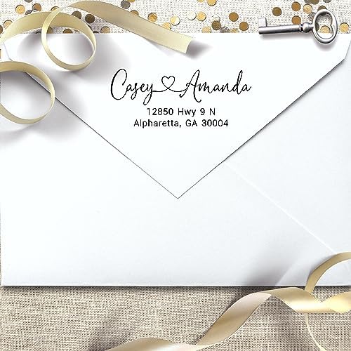 Address Stamp - Personalized Self Inking Return Address Stamper - Black Ink - Custom Wedding Stamp for Invitation Envelopes - Image 5