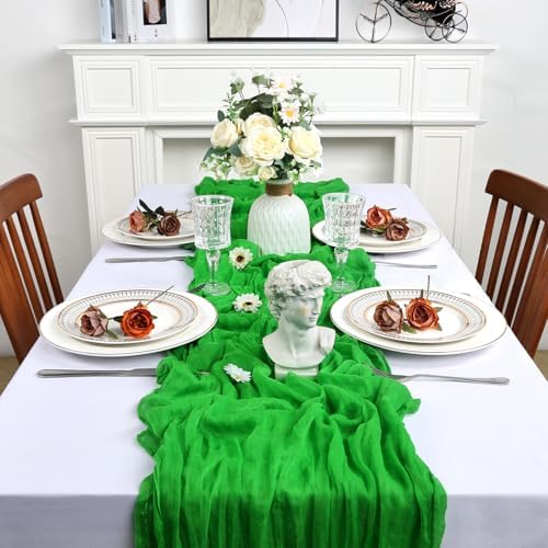 16 Pack 23 x 120 Inch Green Table Runner 10Ft Cheesecloth - Image 3