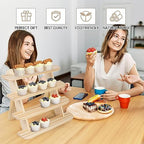 Wooden Display Stand, Tiered Cupcake Stand, 4 Tier Display Stand Riser - Image 4