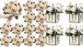 12 Bundles Peonies Artificial Flowers & Pack of 4 Baby Shower Centerpieces for Tables by SEKNHOP