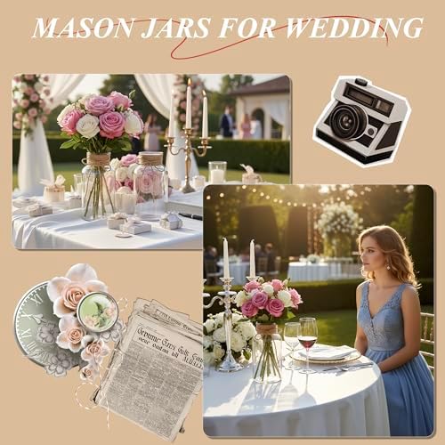 24Pcs Mason Jars for Centerpiece Glass Flower Bud Vase Transparent Vases - Image 3