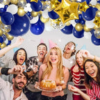 142Pcs Red White and Blue Balloon Arch Garland Kit, and 148pcs Navy Blue Gold Balloon Arch Garland - Image 4