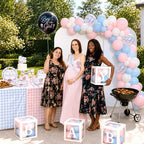 Baby Q Gender Reveal Decorations, Pink Blue Gingham BBQ Gender Reveal Decor - Image 6