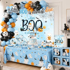 A Little Boo Is Almost Due Baby Shower Decorations - Blue Halloween Baby Shower Decorations for Boy Includes Plates,Napkins,Banner,Balloon Arch for Halloween Birthday Party - Image 4
