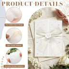 Wedding Invitation Kit, 100 Sets Pre-Folded Vellum Jackets for 5x7 Invites Ribbon Wax Seal Stickers Decorative Pearl Stickers for DIY Wedding Invitations Accessories - Image 7