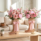 Cinnvoice 6 Pcs Western Cowboy Boot Centerpieces with Pink Ribbon for Table - Image 5