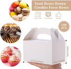 Eaasty 100 Pack Gable Boxes White Party Favors Boxes with Handles for Treat Candy Goodie Gift, Welcome Paper Food Container with Tag and Rope for Birthday Wedding Baby Shower, 6.2 x 3.5 x 3.5 Inches - Image 2