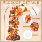 2 Set Fall Balloon Arch Kit Adjustable Fall Column Stand Thanksgiving Balloon Towers with Pinecone Maple Leaves Balloons for Thanksgiving Autumn Harvest Baby Shower Birthday Party Decoration - Image 4