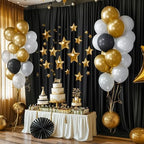 40x10FT Black Backdrop Curtains for Wedding Parties, Wrinkle Free Polyester Photography Backdrop Drapes for Wedding Baby Shower Birthday Parties Stage Background Stand Decorations 4x10ft,10 Panels - Image 4