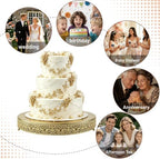 18 Inch Gold Round Floral Scroll Cake Stand, Metal Dessert Pedestal Tray for Wedding & Party Table Decoration - Image 5