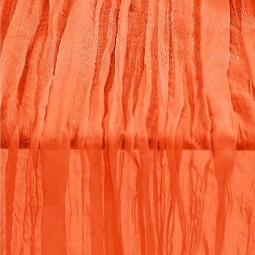 6 Pack Orange Cheesecloth Table Runner 35x120 Inch 10Ft Rustic Gauze Cheese Cloth Table Runner Sheer Cheesecloth Table Runners for Wedding Party Bridal Shower Decoration - Image 5