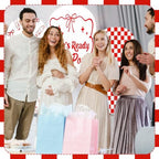 3 Pcs She's Ready to Pop Arch Backdrop Cover 4ft 5ft 6ft Red and White - Image 5