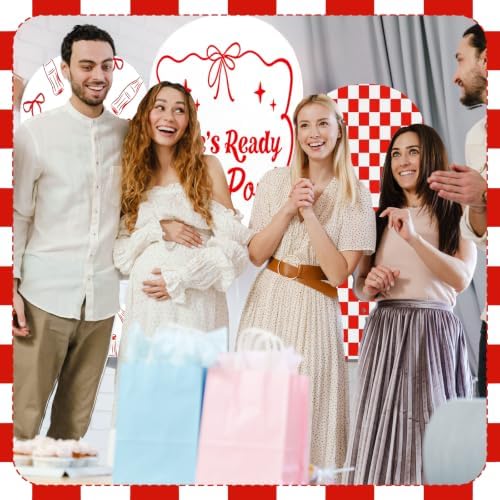 3 Pcs She's Ready to Pop Arch Backdrop Cover 4ft 5ft 6ft Red and White - Image 5