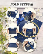 EQOREIIN 100 Pack Small Thank You Gift Bags with Handles & Ribbon, Navy - Image 4