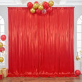 10x10ft Red Backdrop Curtains Wedding Party Glitter Sequin Curtain Backdrop Fabric Shimmer Drapes Backdrop Bridal Baby Shower Birthday Christmas Photoshoot Background Photography 5x10FT，2 Panels by LittleFunny