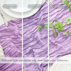 18 Pack Lilac Purple Cheesecloth Table Runner 21.5x120 Inch,Semi Sheer Boho Gauze Cheese Cloth Fabric Table Runners 10 FT Long for Wedding Party Baby Shower Birthday Home Decor - Image 5