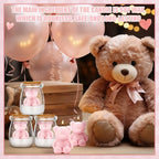 MTLEE 20 Sets Bear Baby Shower Favors Party Candle Pink - Image 2