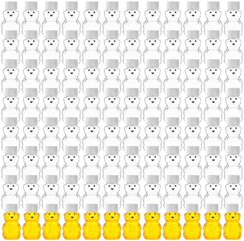 Patelai 96 Pcs 2 oz Plastic Honey Bear Bottle Bear Shape Clear Jar, White by Patelai