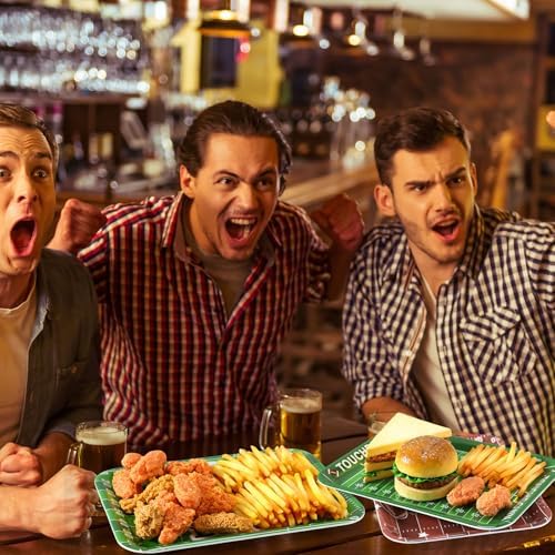 4 Pieces Football Serving Trays Melamine Platters - Image 6