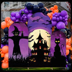 3 Pcs Halloween Arch Cover 4ft, 5ft, 6ft Arch Covers Stretchy Backdrop Skeleton Ghost Bat Horror Style Backdrop Cover for Halloween Party Photo Background Arch Stand Stretchy Decoration - Image 5
