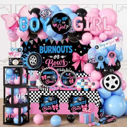 Burnouts or Bows Gender Reveal Decorations for 24 Guests by Dydamud