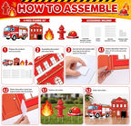 Firetruck Birthday Stand Up Decoration for Indoor Outdoor, 5PCS - Image 3