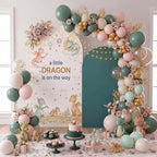 Moukeren Arch Backdrop Cover 6ft and 7.2ft for Baby Shower Party Gender Reveal Birthday Party Banquet Photo Arches Background Decorations(Green,Dragon) - Image 6