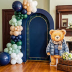 3 Pcs Tartan Arch Backdrop Cover Buffalo Plaid Baby Shower Photo Background - Image 3