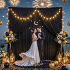 40x8ft Black Backdrop Curtains for Parties Wrinkle Free Fabric Backdrop Curtain Party Photo Backdrop Drapes for Birthday Wedding Baby Shower Graduation Photography Back Drop Background 8 Panels 5x8FT - Image 6