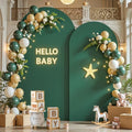 Hunter Green Arch Backdrop Cover 7.2FT 6FT Spandex Arch Covers Stretchy Backdrop Set of 2, Double-Layer Wrinkle Free Wedding Arch Stand Cover Party Backdrop Curtains for Baby Shower Birthday Party by Tao-GePartyDecorations
