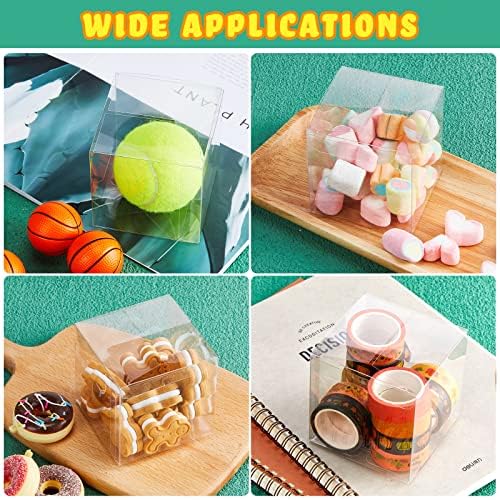 Eaasty 200 Pcs 3 x 3 x 3 Inch Clear Favor Boxes Plastic Treat Gift Boxes - Image 5