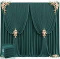 20ft x 12ft Emerald Green Backdrop Curtains Wrinkle Free Backdrop Curtain for Wedding Parties Fabric Backdrops Drapes Back Drop Cloth Bridal Shower Stage Curtains Wedding Decorations for Reception by Tao-GePartyDecorations