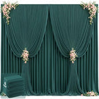 20ft x 12ft Emerald Green Backdrop Curtains Wrinkle Free Backdrop Curtain for Wedding Parties Fabric Backdrops Drapes Back Drop Cloth Bridal Shower Stage Curtains Wedding Decorations for Reception by Tao-GePartyDecorations
