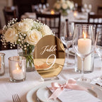 Novabright 1-10 Oval Wedding Table Number Plates with Transparent Stand - Image 4