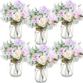 Zeyune 6 Sets Mason Jar Table Centerpiece Artificial Flower, Purple by Zeyune