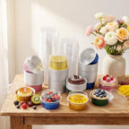 200 Pack Aluminum Cupcake Liners with Lids,Multicolor,Plain - Image 2